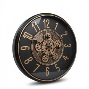 ساعة حائط تروس- أسود