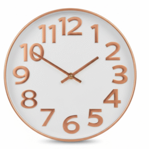 ساعة حائط دائرية روز جولد 30 سم